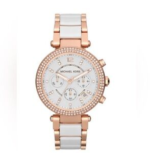 Michael Kors Women's Watch in Rose Gold and White